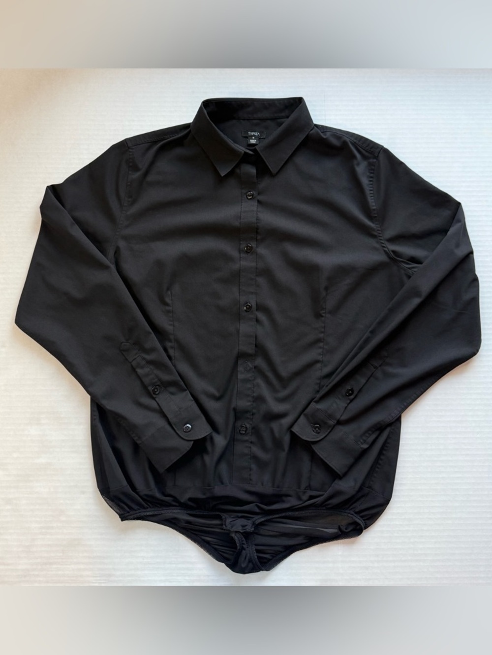 Tapata Button Down Bodysuit Black Size M